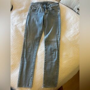 AG Women’s Slim Straight Jeans in Faded Blue